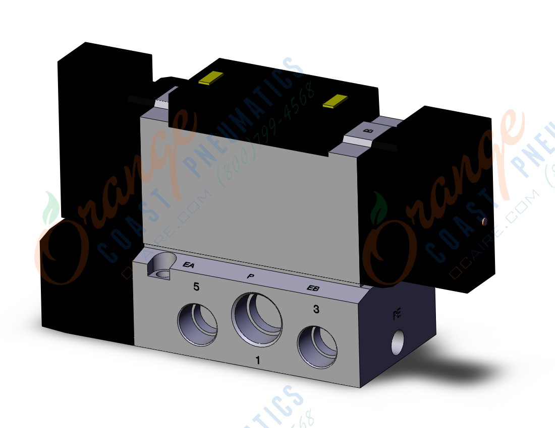 SMC VFR4200-3FZA-04T valve dbl plug-in base mount, VFR4000 SOL VALVE 4/5 PORT