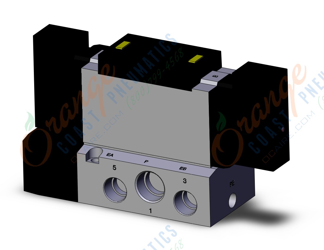 SMC VFR4500-3FZ-04T valve dbl plug-in base mount, VFR4000 SOL VALVE 4/5 PORT