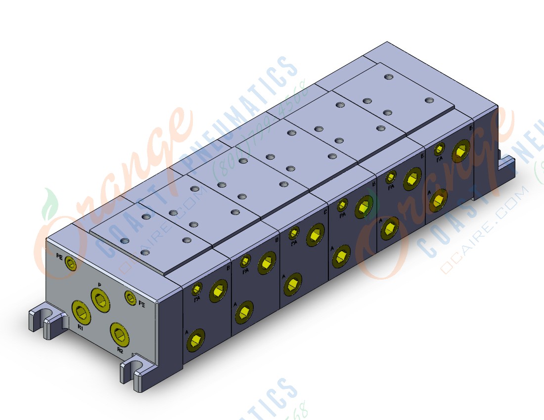 SMC VV716-03Y-03U mfld, iso size 1, VV7* MANIFOLD ISO SERIES