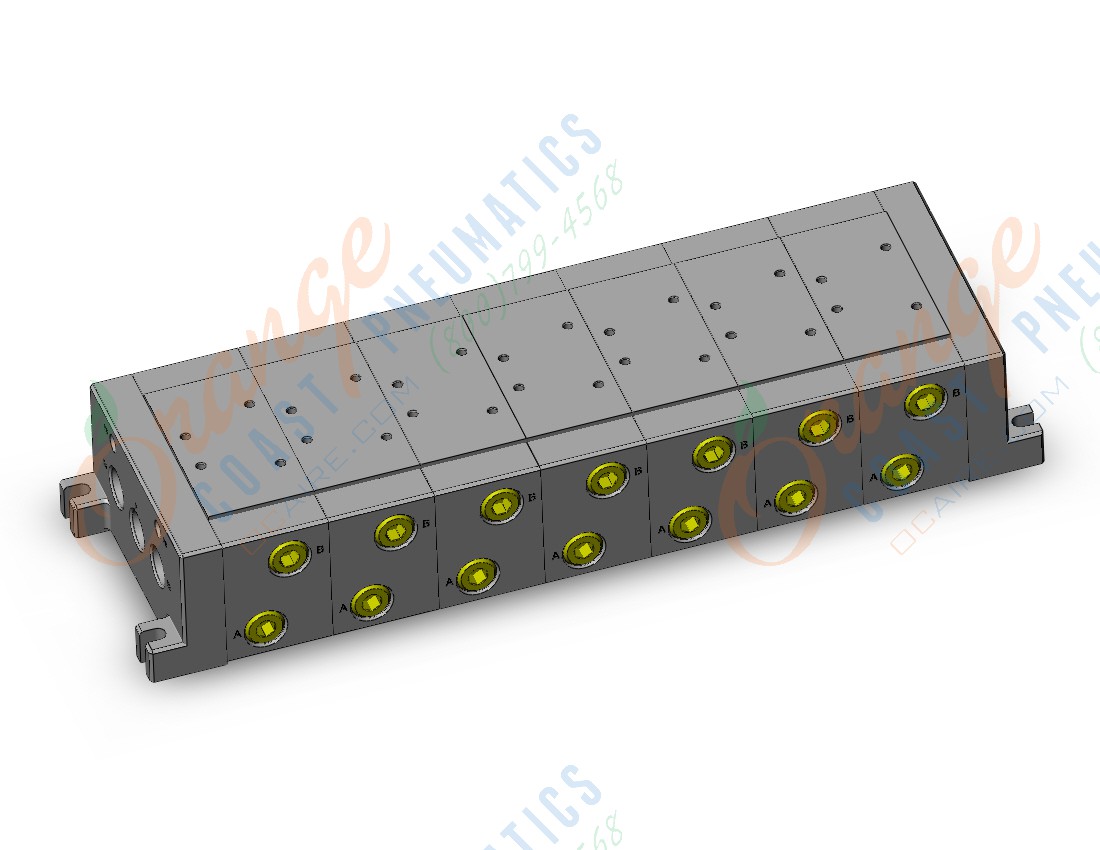 SMC VV727-04L-04D-Q mfld, iso (pt) size 2, VV7* MANIFOLD ISO SERIES